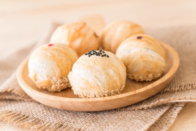 Pastel de China-Mung Bean con yema de huevo