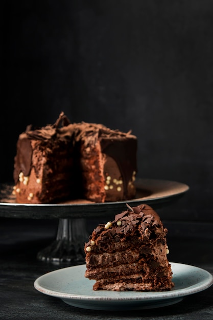 Pastel de chocolate de primer plano