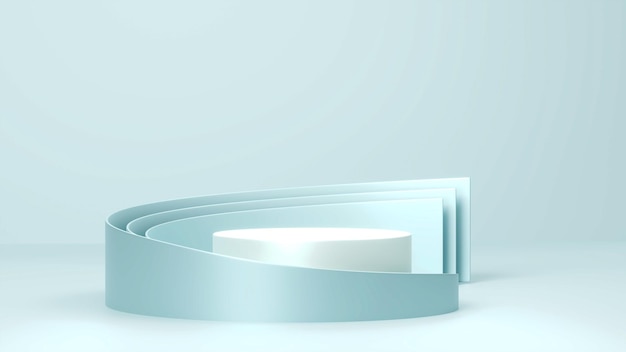 Pastel claro azul bebé d que representa un fondo mínimo simple para la exhibición del producto soporte de podio para pr