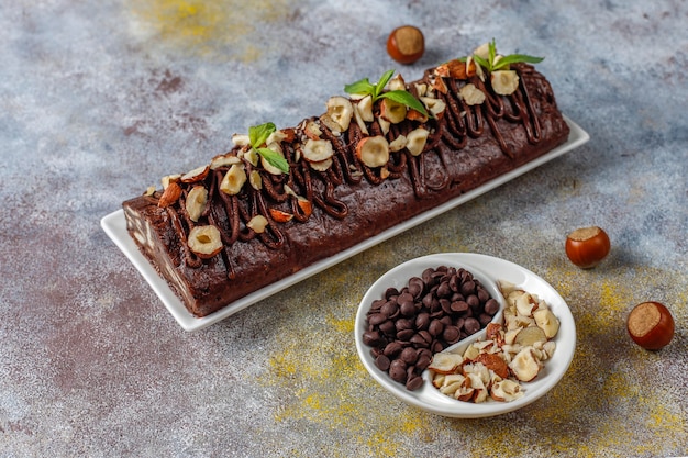 Pastel Mosaico de Chocolate y Galletas