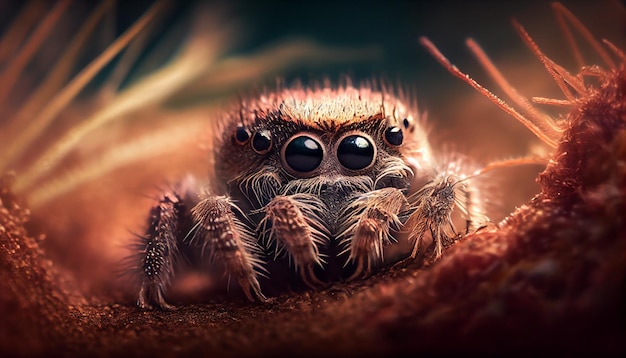 Foto gratuita pata de araña peluda cerca de la naturaleza espeluznante horror generado por ai