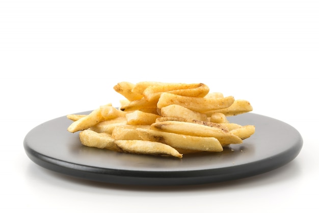Patatas fritas sobre fondo blanco