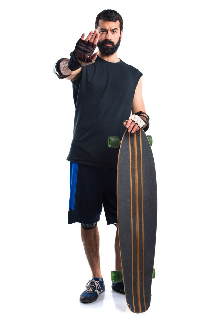 Foto gratuito patinador, hacer, parada, señal