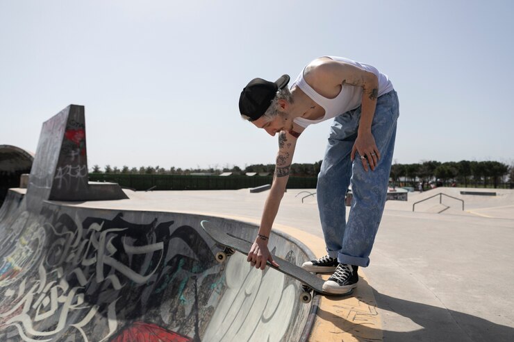 Foto gratuito patinador con sombrero de camionero