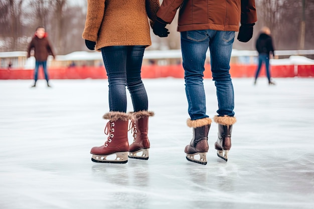 Foto gratuita patinaje sobre hielo en pareja