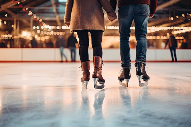 Foto gratuita patinaje sobre hielo en pareja