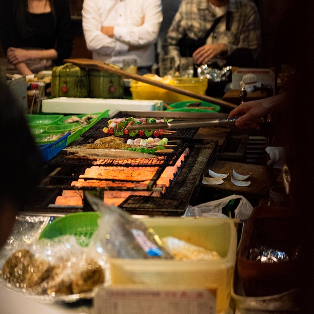 Patio de comidas tradicional japonés