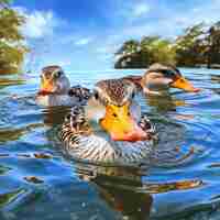 Foto gratuita el pato en la naturaleza genera imagen