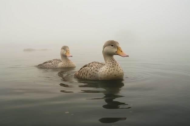 Foto gratuita el pato en la naturaleza genera imagen