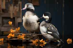 Foto gratuita el pato en la naturaleza genera imagen