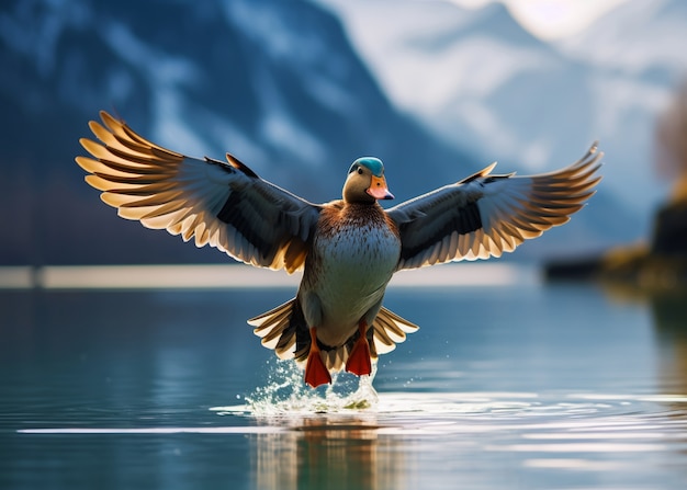 Pato viviendo la vida en la naturaleza