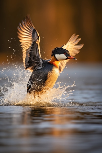 Foto gratuita pato viviendo la vida en la naturaleza