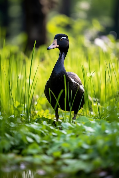 Foto gratuita pato viviendo la vida en la naturaleza