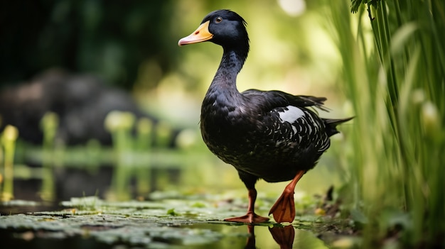 Pato viviendo la vida en la naturaleza