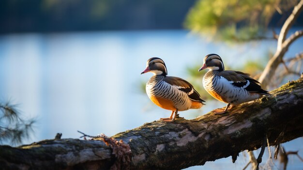 Patos lindos que viven en la naturaleza