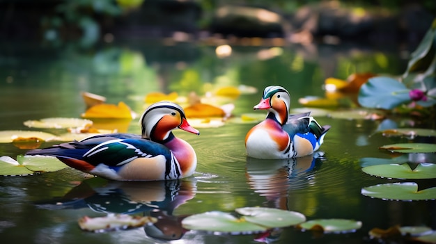 Patos lindos que viven en la naturaleza