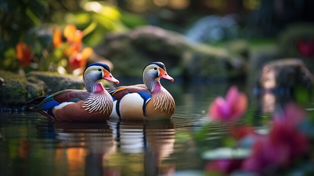 Patos lindos que viven en la naturaleza