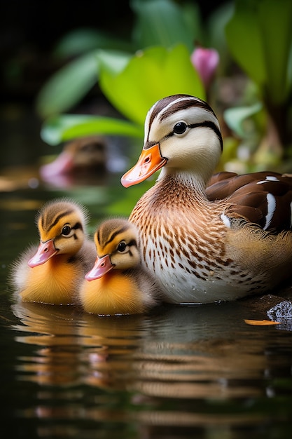 Patos lindos que viven en la naturaleza