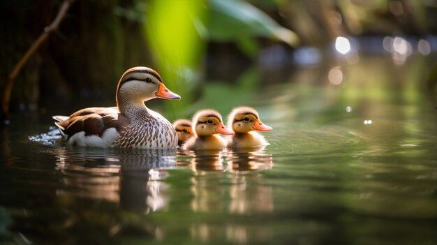 Patos lindos que viven en la naturaleza