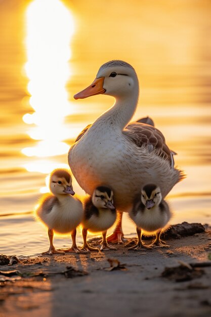 Patos lindos que viven en la naturaleza