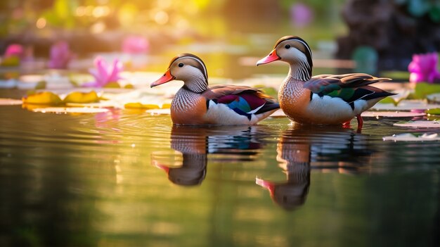 Patos lindos que viven en la naturaleza