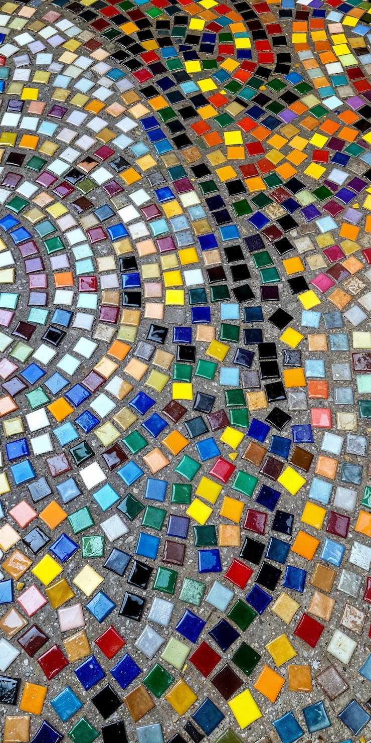 Foto gratuito el patrón de azulejos de mosaico de colores