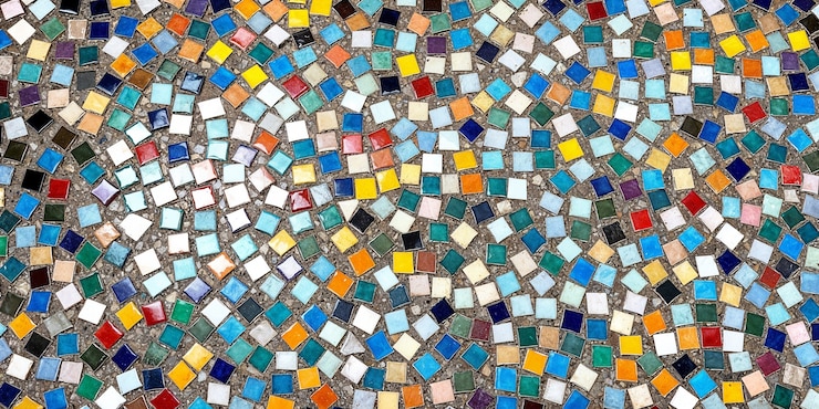 Foto gratuito el patrón de azulejos de mosaico de colores