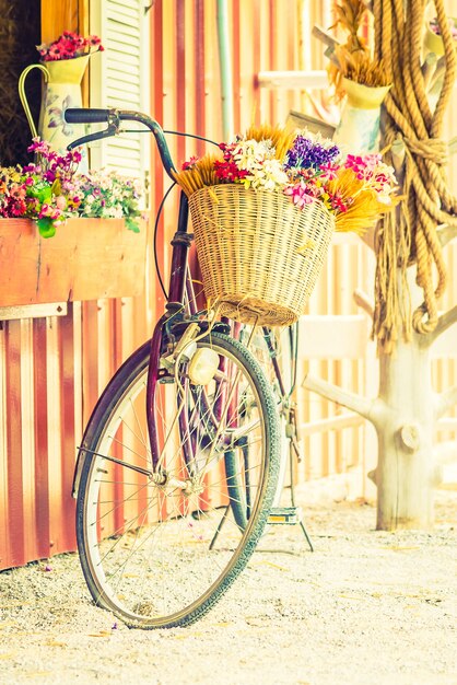 patrón de flor de la decoración de la bicicleta retro