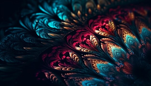 Patrón floral abstracto con colores vibrantes y elegancia generado por IA