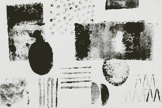 Patrón de fondo de impresión de bloque negro con formas abstractas