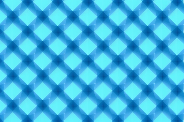 Patrón geométrico azul con cuadrados y estrellas sobre un fondo azul.
