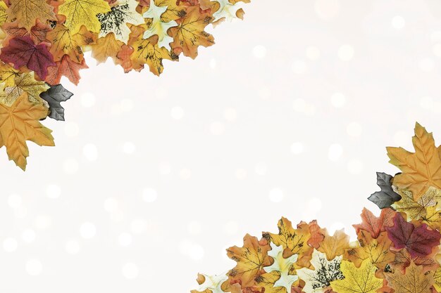 Patrón de marco de esquina de hojas de otoño