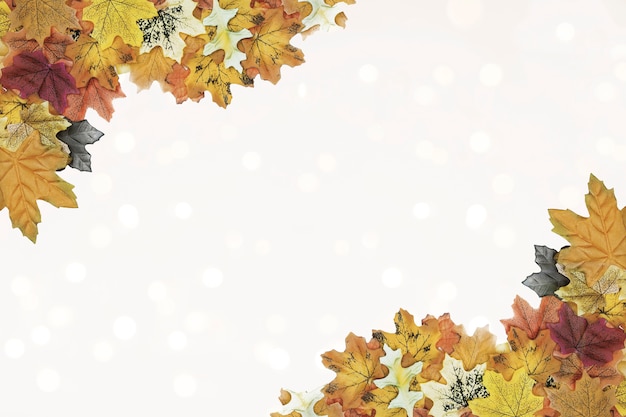 Patrón de marco de esquina de hojas de otoño