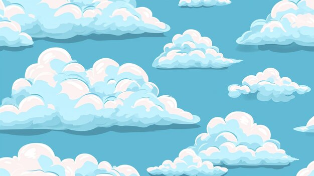 Un patrón con nubes sobre un fondo azul.