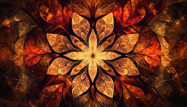 Los patrones florales abstractos brillantes simbolizan la imaginación de la naturaleza generada por la IA