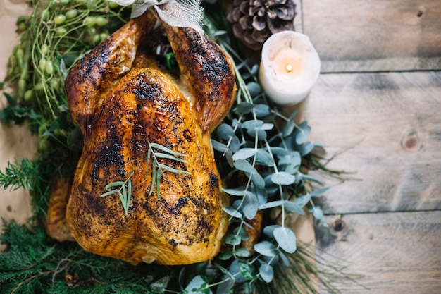 Foto gratuita pavo de thanksgiving del horno