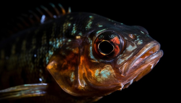 Foto gratuita peces de agua dulce en pecera afilados y amarillos generados por ia