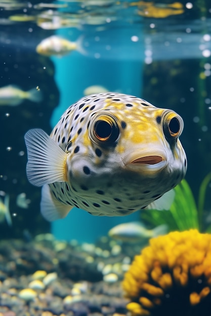 Foto gratuita peces coloridos nadando bajo el agua