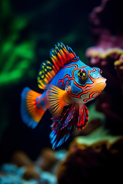 Foto gratuita peces coloridos nadando bajo el agua