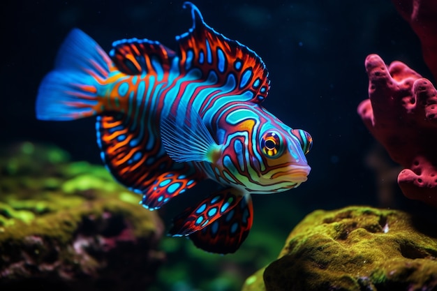 Foto gratuita peces coloridos nadando bajo el agua