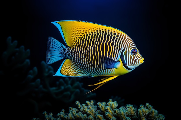 Foto gratuita peces coloridos nadando bajo el agua