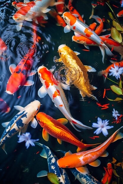 Peces coloridos nadando bajo el agua