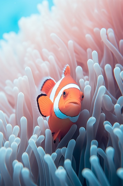 Foto gratuita peces nadando bajo el agua junto al coral