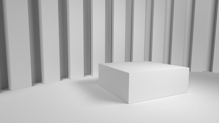 Foto gratuito pedestal para exhibición podio en blanco para producto