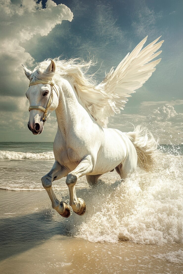 Pegaso en una escena de ensueño