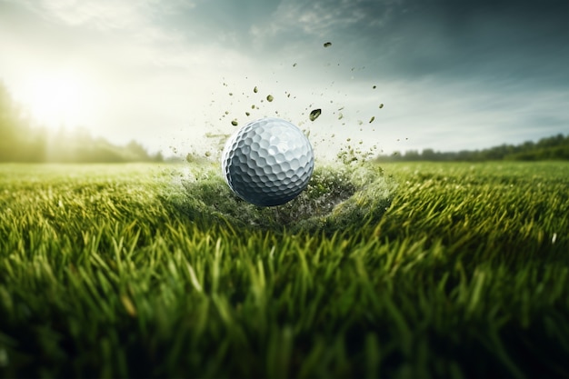 Foto gratuita pelota de golf en el campo