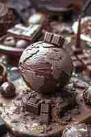 Foto gratuita la pelota del mundo de la fantasía de chocolate