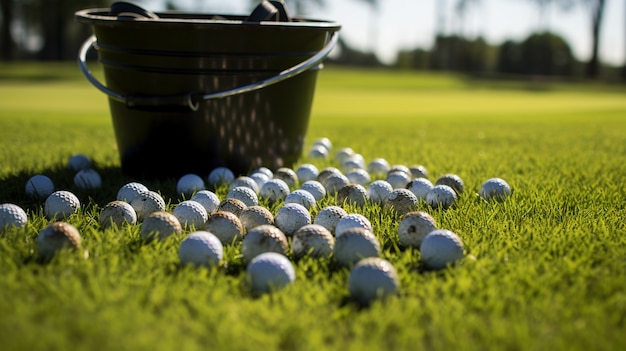 Pelotas de golf en la naturaleza