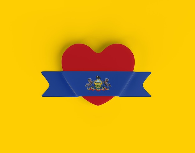 pensilvania, bandera, corazón, bandera