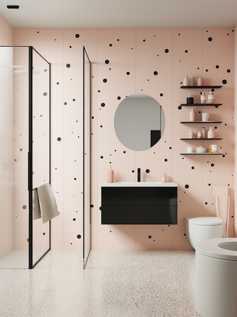 Pequeño baño con estilo moderno ai generado